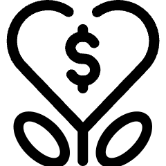 Donation Heart Money Plant Icon from Ultimate Regular Set