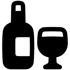 Wine Bottle And Glass Icon from Plump Solid Set