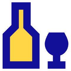 Wine Bottle And Glass Icon from Sharp Pop Set