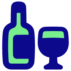 Wine Bottle And Glass Icon from Plump Pop Set