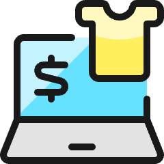 E Commerce Apparel Laptop Icon from Ultimate Colors Set