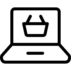 E Commerce Basket Laptop Icon from Ultimate Light Set