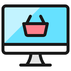 E Commerce Basket Monitor Icon from Ultimate Colors Set