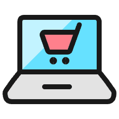 E Commerce Cart Laptop Icon from Ultimate Colors Set