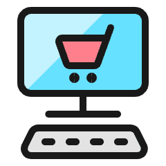 E Commerce Cart Monitor Keyboard Icon from Ultimate Colors Set