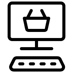 E Commerce Monitor Keyboard Basket Icon from Ultimate Light Set