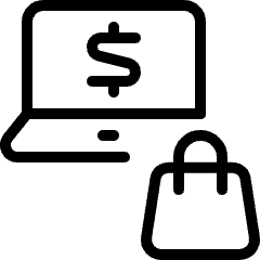 E Commerce Shopping Bag Laptop Icon from Ultimate Light Set