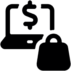 E Commerce Shopping Bag Laptop Icon from Ultimate Bold Set