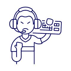 Player Fighting 4 Illustration from UX Line Set