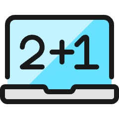 E Learning Laptop Math Icon from Ultimate Colors Set
