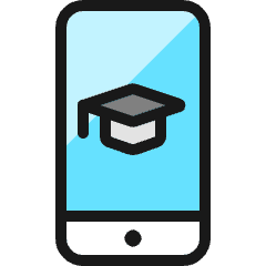 E Learning Smartphone Icon from Ultimate Colors Set