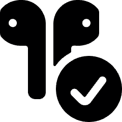 Earpods Check Icon from Ultimate Bold Set