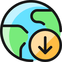 Earth Download Icon from Ultimate Colors Set