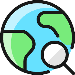 Earth Search Icon from Ultimate Colors Set