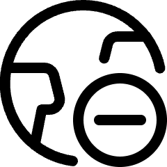 Earth Subtract Icon from Ultimate Regular Set