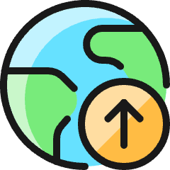 Earth Upload Icon from Ultimate Colors Set