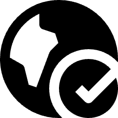 Globe Check Approve Icon from Nova Solid Set