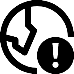 Globe Warning Icon from Nova Line Icons Set