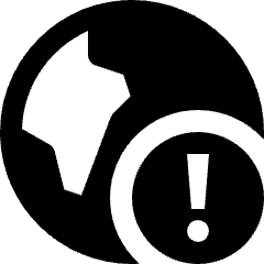 Globe Warning Icon from Nova Solid Set