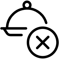 Food Restaurant Order Cancel 1 Icon from Ultimate Light Set