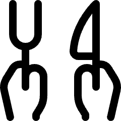 Two Pronged Fork Knife 2 Icon from Ultimate Regular Set