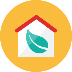 Eco House Icon from Kameleon Colors Set