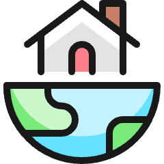 Ecology Globe House Icon from Ultimate Colors Set