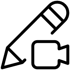 Pencil Edit Video Icon from Ultimate Light Set