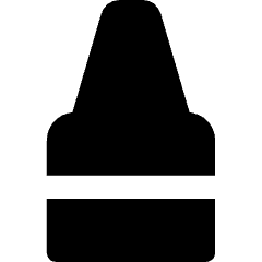 Crayon Tip Vertical Icon from Core Solid Set