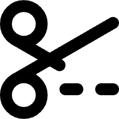 Cut Scissor Icon from Micro Line Set