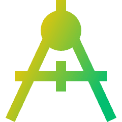 Drawing Compass Icon from Sharp Gradient Set
