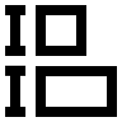 Equal Height Icon from Sharp Line Set