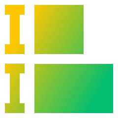 Equal Height Icon from Sharp Gradient Set