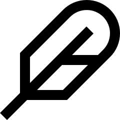 Feather Pen Icon from Sharp Line Set