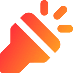 Flashlight Head Diagonal Icon from Core Gradient Set