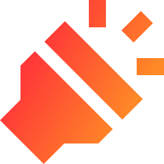 Flashlight Head Diagonal Icon from Sharp Gradient Set
