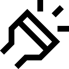 Flashlight Head Diagonal Icon from Sharp Line Set