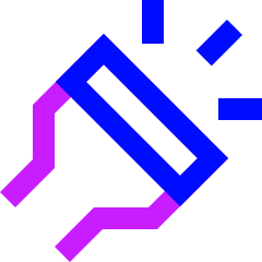 Flashlight Head Diagonal Icon from Sharp Neon Set