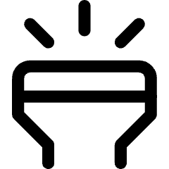 Flashlight Head Vertical Icon from Core Line Set