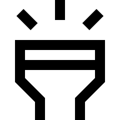 Flashlight Head Vertical Icon from Sharp Line Set