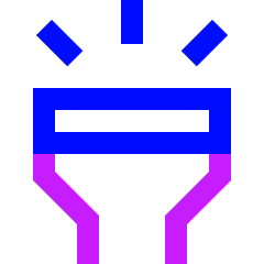 Flashlight Head Vertical Icon from Sharp Neon Set