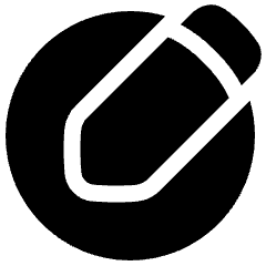 Pencil Circle Icon from Plump Solid Set