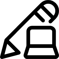 Pencil Edit Laptop Icon from Ultimate Regular Set