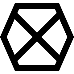 Polygon Frame Icon from Sharp Line Set