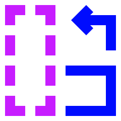 Rotate Content Left Icon from Sharp Neon Set