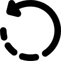 Rotate Left Dash 1 Icon from Core Solid Set
