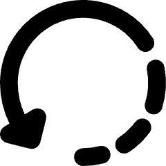 Rotate Left Dash 3 Icon from Core Solid Set
