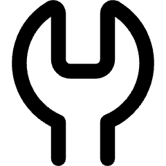 Wrench Head Vertical Icon from Core Remix Set