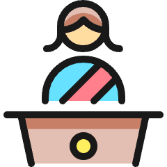 Election Politician Podium Woman Icon from Ultimate Colors Set