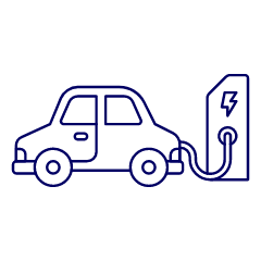 E Car Charging Illustration from UX Line Set